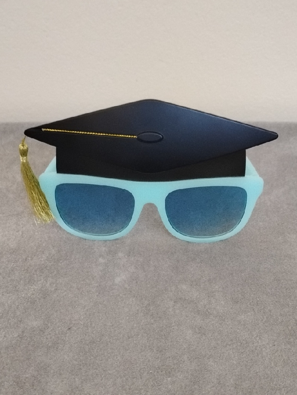 NWOT Graduation Sunglasses in Light Blue with Black Cap